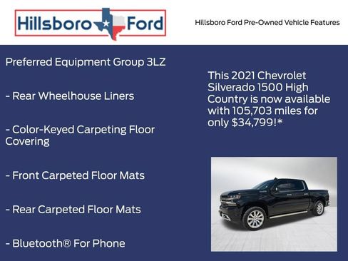 Used 2021 Chevrolet Silverado 1500 High Country w/ Technology Package AWD/4WD image 9