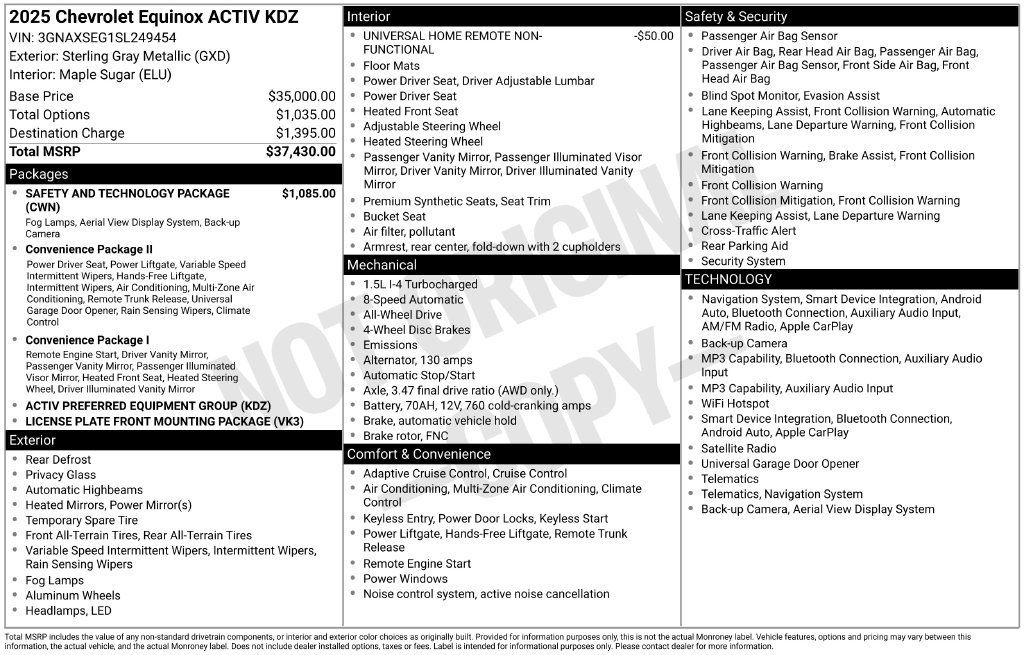 Used 2025 Chevrolet Equinox ACTIV w/ Safety and Technology Package AWD/4WD image 35