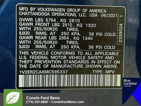 Used 2021 Volkswagen Atlas SEL FWD image 37