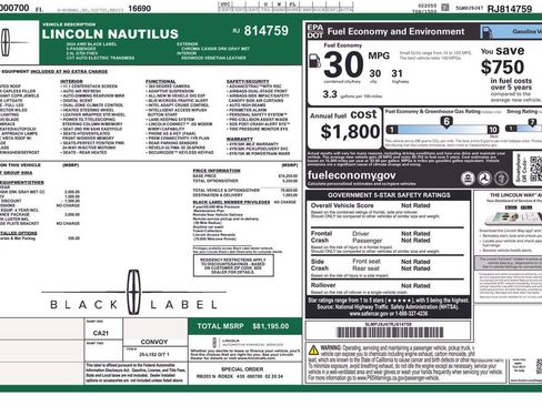 Used 2024 Lincoln Nautilus Black Label w/ Jet Appearance Package (87T) AWD/4WD image 5