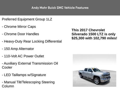 Used 2017 Chevrolet Silverado 1500 LTZ w/ Sport Package AWD/4WD image 12