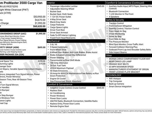 Used 2023 RAM ProMaster 3500 w/ Driver Convenience Group FWD image 10