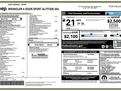 Used 2023 Jeep Wrangler Unlimited Sport AWD/4WD image 4