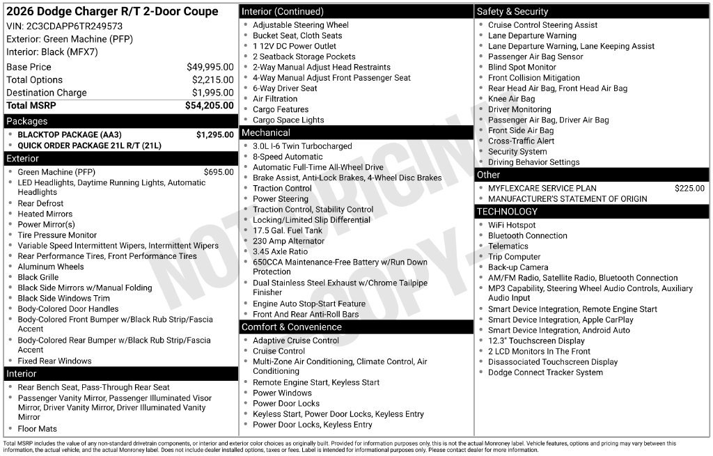 New 2026 Dodge Charger R/T w/ Blacktop Package AWD/4WD image 7