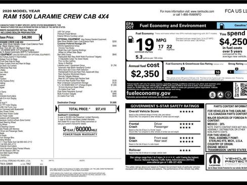 Used 2020 RAM 1500 Laramie AWD/4WD image 8