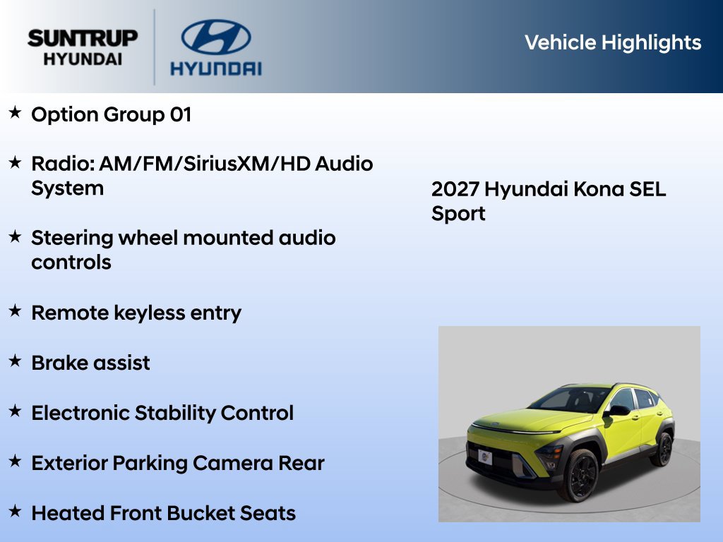 New 2027 Hyundai Kona SEL Sport AWD/4WD image 7