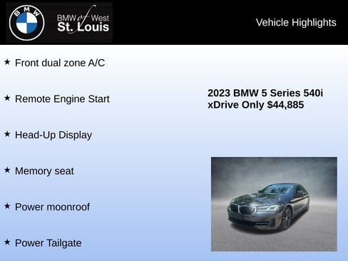 Used 2023 BMW 540i xDrive w/ Premium Package AWD/4WD image 16
