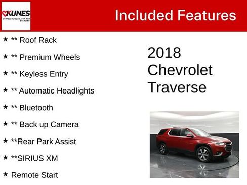 Used 2018 Chevrolet Traverse LT w/ LPO, Floor Liner Package AWD/4WD image 5
