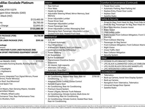 New 2026 Cadillac Escalade Platinum Sport w/ LPO, ONYX Package image 42