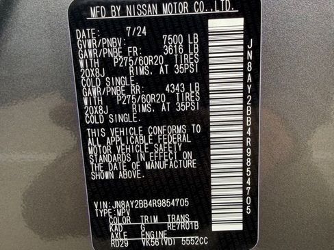 Used 2024 Nissan Armada SL w/ Captain's Chairs Package image 37