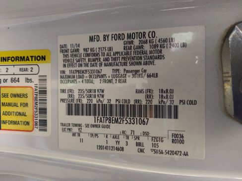 Used 2015 Ford Mustang Convertible w/ Equipment Group 051A RWD image 33