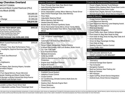 New 2026 Jeep Cherokee Overland w/ Advanced Pro Tech Group AWD/4WD image 41
