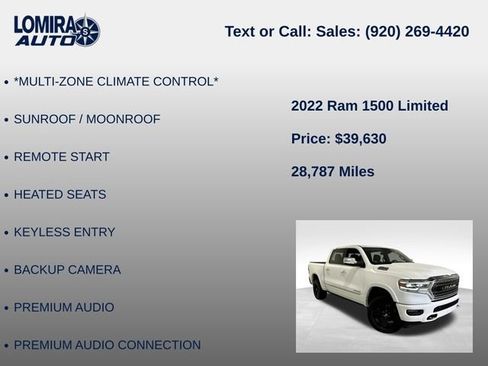 Used 2022 RAM 1500 Limited w/ Body-Colour Bumper Group AWD/4WD image 21