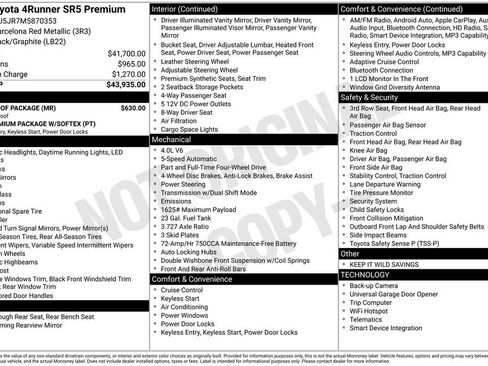 Used 2021 Toyota 4Runner SR5 Premium w/ Moonroof Package AWD/4WD image 43