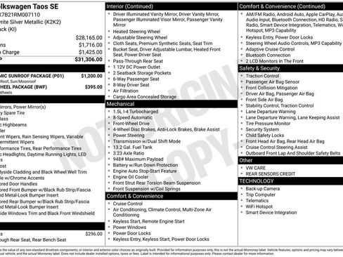 Used 2024 Volkswagen Taos SE w/ Panoramic Sunroof Package FWD image 11
