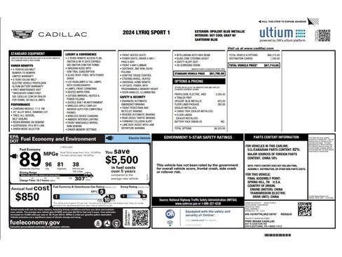 Certified 2024 Cadillac Lyriq Sport w/ LPO, Floor Liner Package AWD/4WD image 9