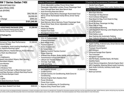 Used 2023 BMW 740i w/ Parking Assistance Package RWD image 2