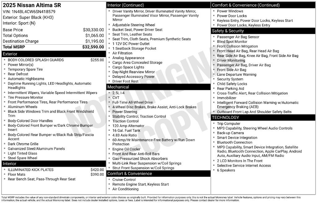 Certified 2025 Nissan Altima 2.5 SR AWD/4WD image 48