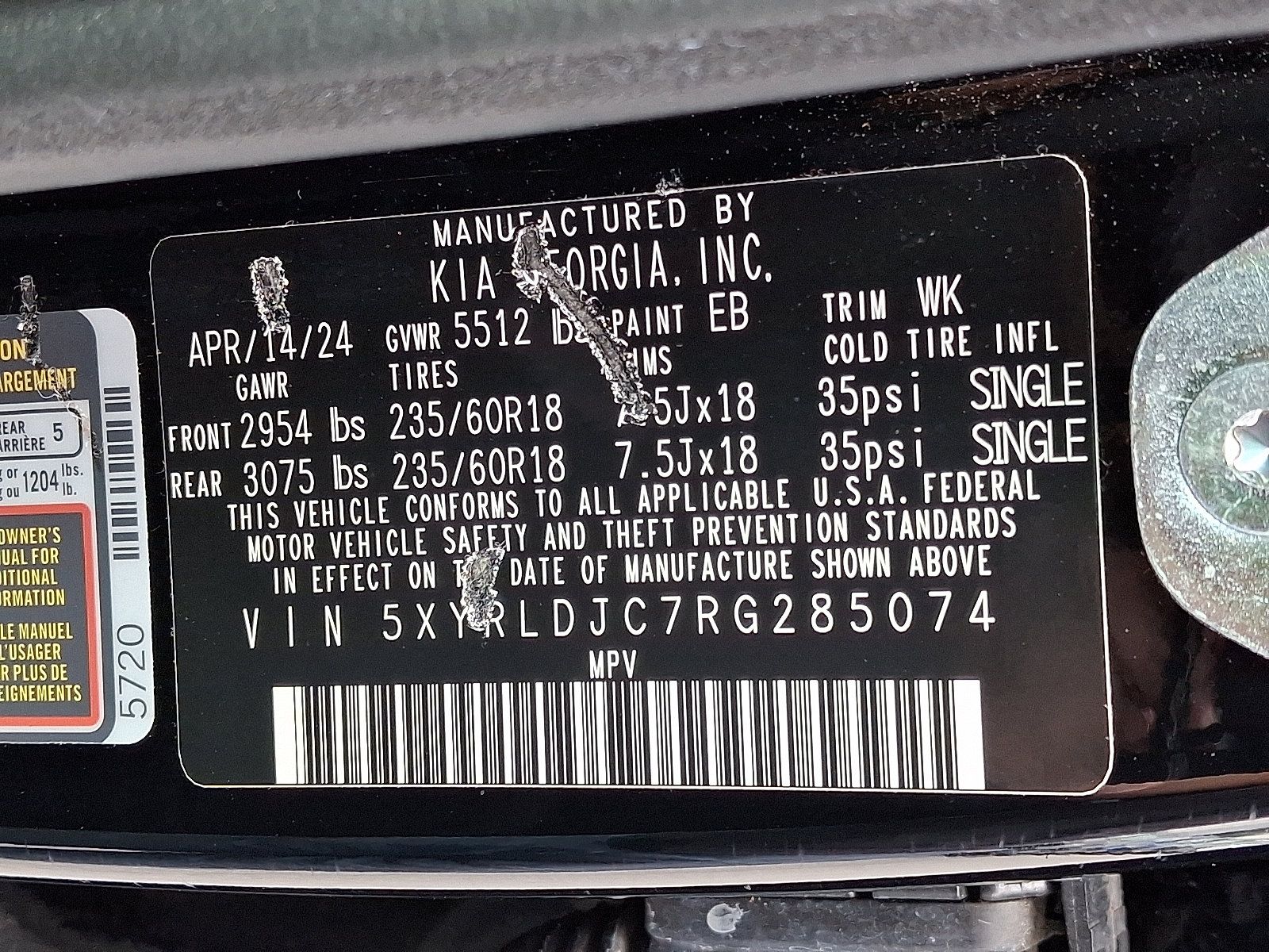 Certified 2024 Kia Sorento S AWD/4WD image 27