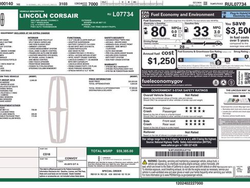 Used 2024 Lincoln Corsair Grand Touring w/ Equipment Group 301A AWD/4WD image 56