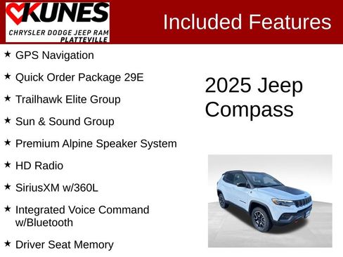 New 2025 Jeep Compass Trailhawk w/ Trailhawk Elite Group image 2
