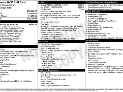 Used 2025 Genesis GV70 3.5T Sport w/ Sport Prestige Package AWD/4WD image 49