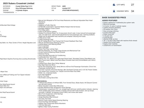 Used 2023 Subaru Crosstrek 2.5i Limited w/ Moonroof Package image 5