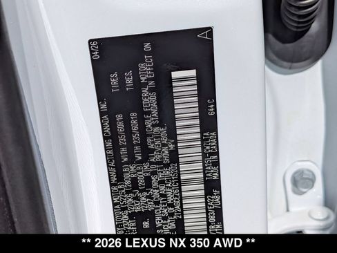 New 2026 Lexus NX 350 AWD w/ Accessory Package (2T) image 18