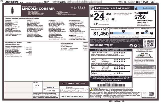 Used 2022 Lincoln Corsair Reserve w/ Sport Package AWD/4WD image 7