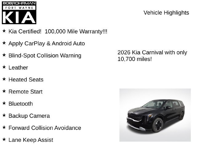 Certified 2026 Kia Carnival LXS FWD image 7