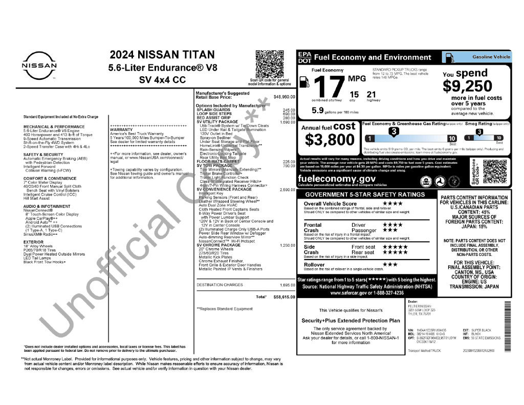 Used 2024 Nissan Titan SV w/ SV Convenience Package AWD/4WD image 33