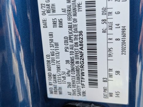 Used 2022 Ford F150 Raptor w/ Equipment Group 801A High image 22