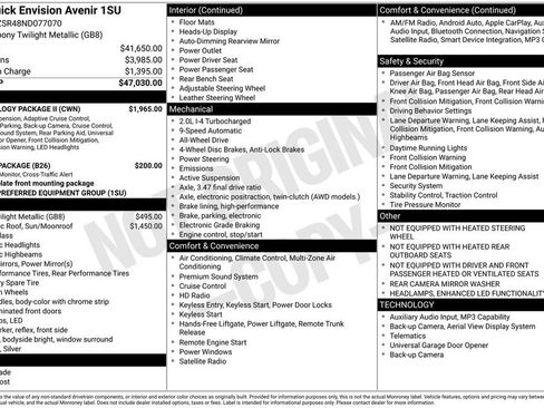 Certified 2022 Buick Envision Avenir w/ Technology Package II AWD/4WD image 1