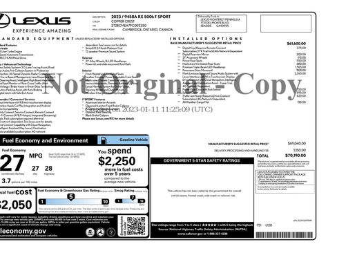 Used 2023 Lexus RX 500h F Sport image 59