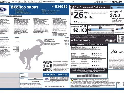 Used 2024 Ford Bronco Sport Heritage w/ Heritage Convenience Package AWD/4WD image 32