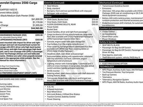 Used 2025 Chevrolet Express 2500 w/ Driver Convenience Package RWD image 2