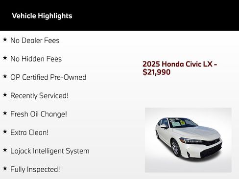 Used 2025 Honda Civic LX image 3