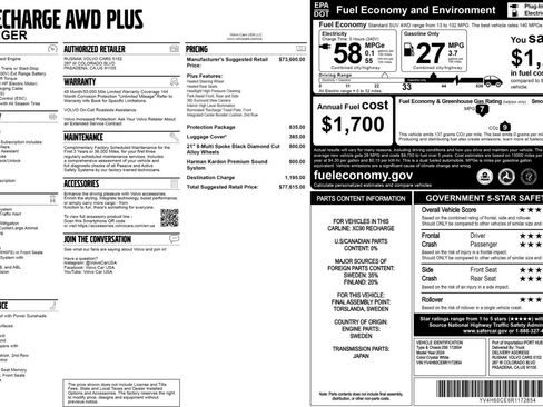 Used 2024 Volvo XC90 T8 Plus w/ Protection Package Premier image 58