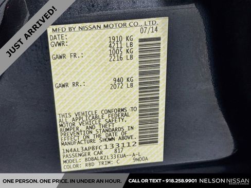 Used 2015 Nissan Altima 2.5 SL w/ Moonroof Package FWD image 32