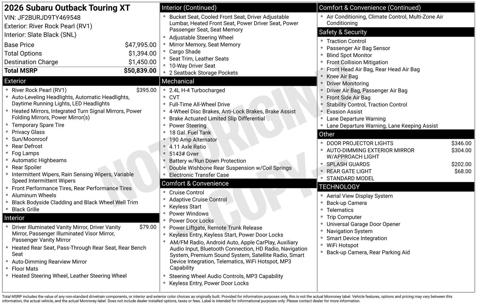 Certified 2026 Subaru Outback Touring XT AWD/4WD image 20