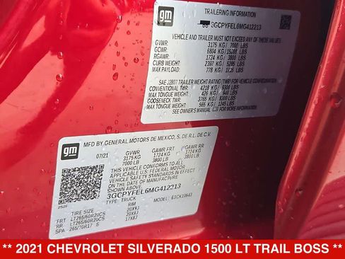 Used 2021 Chevrolet Silverado 1500 LT Trail Boss AWD/4WD image 36