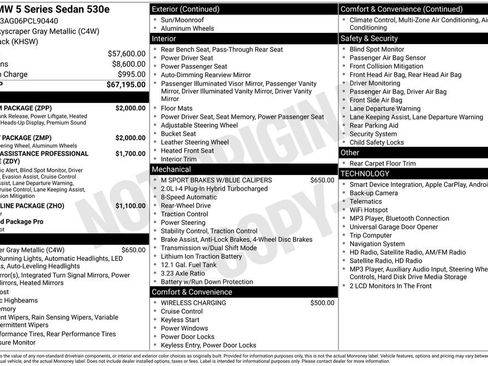Used 2023 BMW 530e w/ M Sport Package RWD image 2