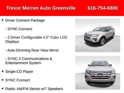 Used 2018 Ford Explorer XLT w/ Equipment Group 202A AWD/4WD image 38