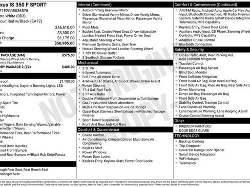 Used 2024 Lexus IS 350 F Sport w/ Memory Package image 2
