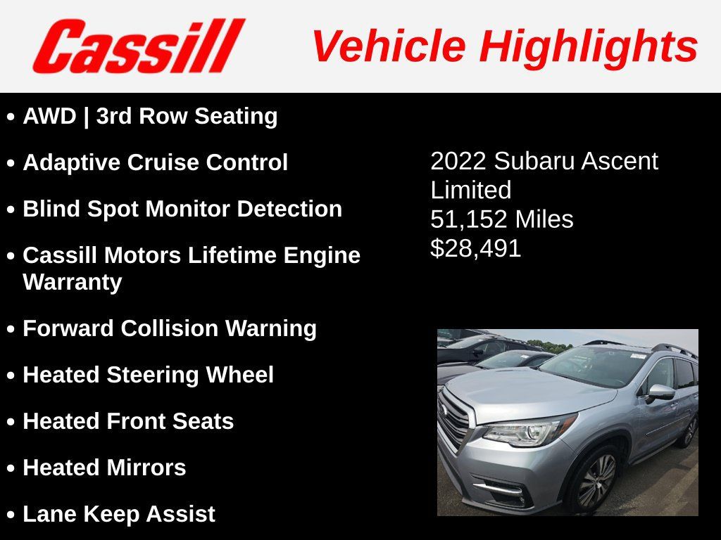 Used 2022 Subaru Ascent Limited w/ Technology Package AWD/4WD image 3