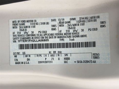 Used 2020 Ford Ranger Lariat w/ Equipment Group 501A Mid image 35