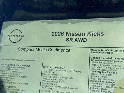 New 2026 Nissan Kicks SR w/ SR Premium Package image 25