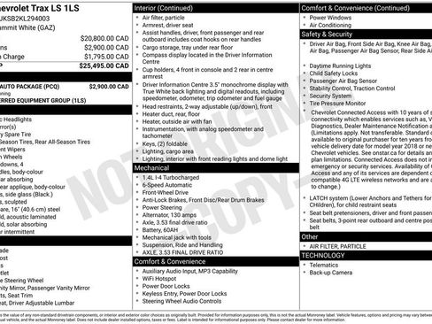 Used 2019 Chevrolet Trax LS w/ Air And Auto Package FWD image 2