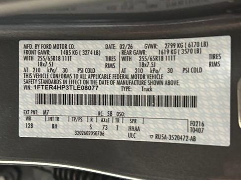 New 2026 Ford Ranger XLT w/ Equipment Group 301A High AWD/4WD image 30