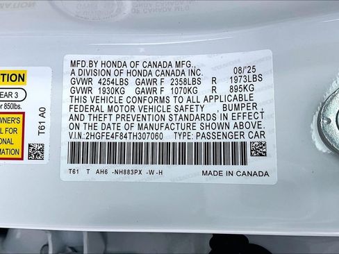 New 2026 Honda Civic FWD Hybrid Sedan image 8